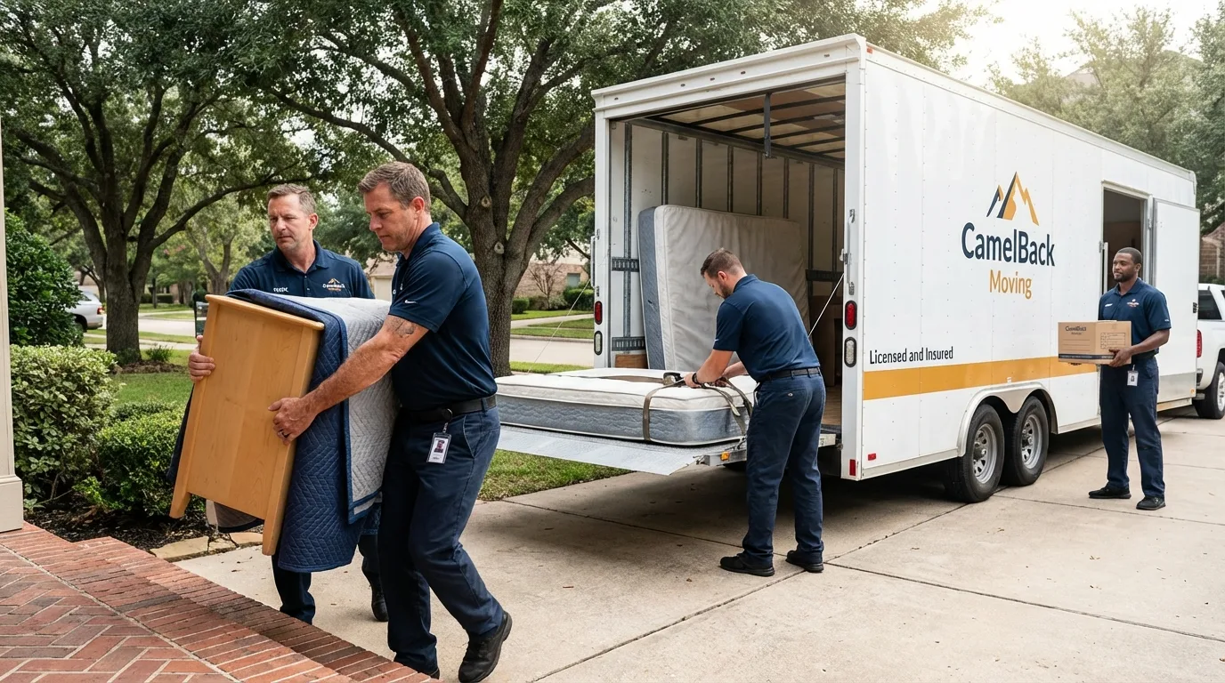 Crew loading residential truck for cross-state move from East Greenville, PA